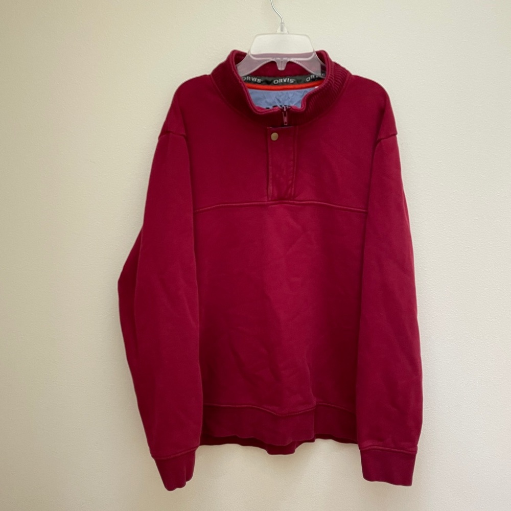 Orvis men’s XL 1/2 zip red sweater